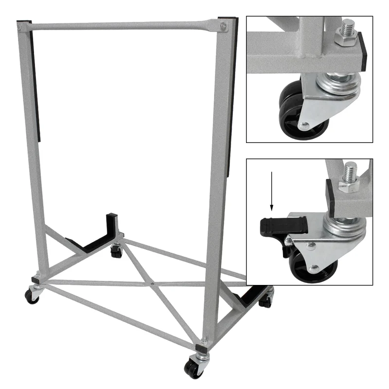 Hardtopständer mit 4 feststellbaren Rollen Silber aus Stahl und Hardtop Cover