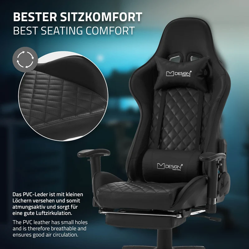 Gaming Stuhl PVC-Leder