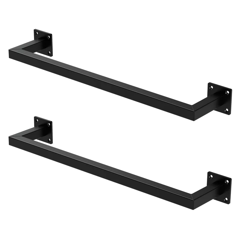 Kleiderstange Garderobe Wandmontage Schwarz aus Stahl ML-Design