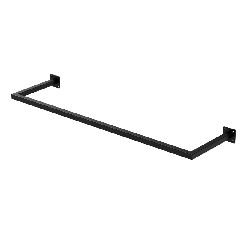 Kleiderstange Garderobe Wandmontage Schwarz aus Stahl ML-Design