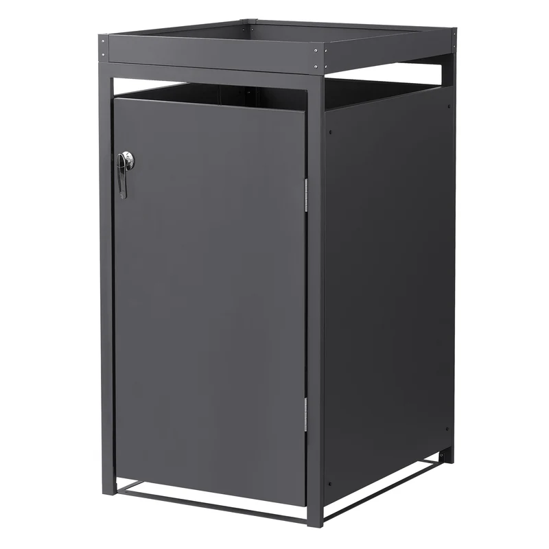 Mülltonnenbox Mülltonnenverkleidung mit Pflanzdach für bis zu 4 Tonnen je 240L aus Stahl