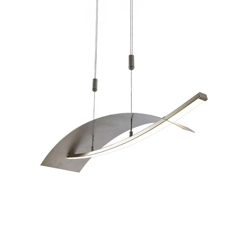 B-Ware Lucande Hängeleuchte Marija LED Pendelleuchte dimmbar silber 91cm modern elegant