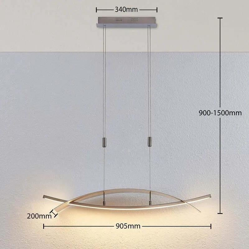 B-Ware Lucande Hängeleuchte Marija LED Pendelleuchte dimmbar silber 91cm modern elegant