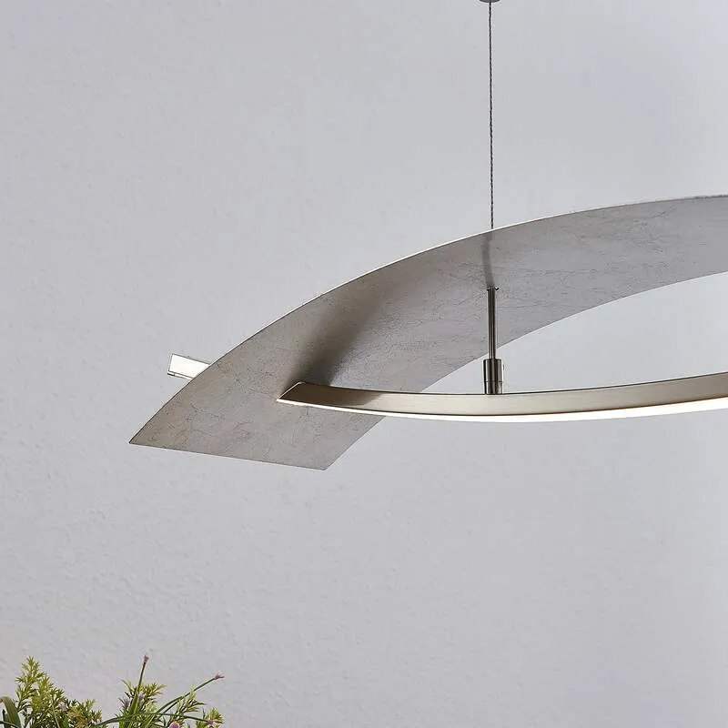 B-Ware Lucande Hängeleuchte Marija LED Pendelleuchte dimmbar silber 91cm modern elegant