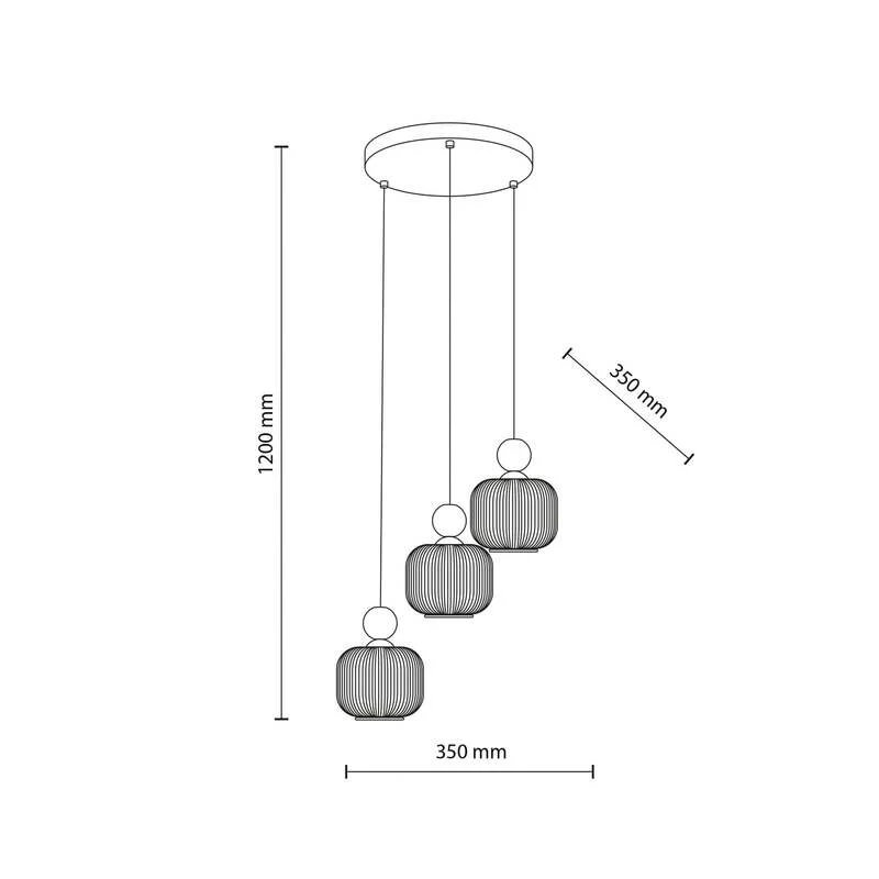 B-Ware TK Lighting Pendelleuchte Ballo 3-flammig LED Hängelampe dimmbar weiß Ø35cm