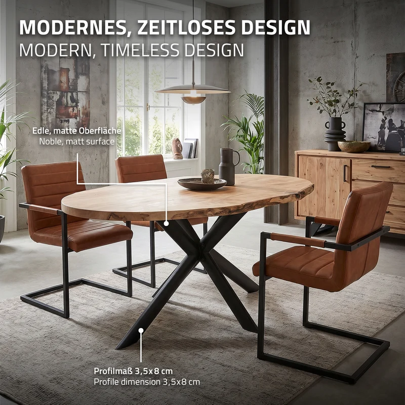 ML-DESIGN | Tischbeine Spider-Design 120x78x71,5 cm aus Stahl Schwarz Tischgestell Tischfüße Tischkufen für Esstisch