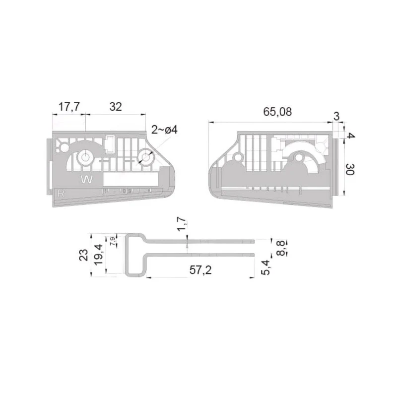 Verstellbare Schrankhalterung L+R - 3D Premium - Weiß