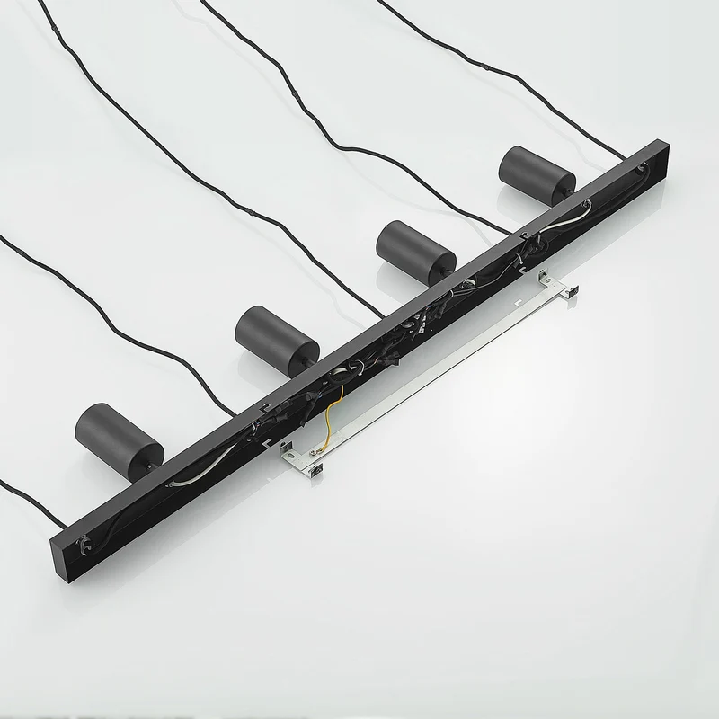 B-Ware Lindby Hängeleuchte Sanad LED Pendelleuchte 9-flammig dimmbar schwarz 116cm