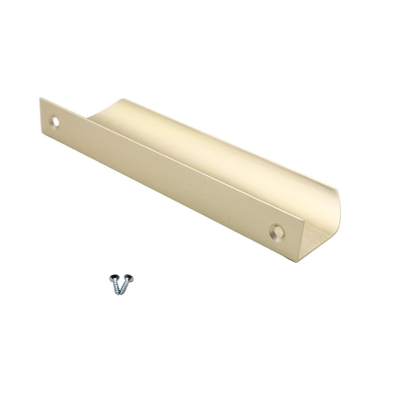 Griffleiste Kantengriff Rund 128mm (148mm Gesamtlänge) - Matt Gold