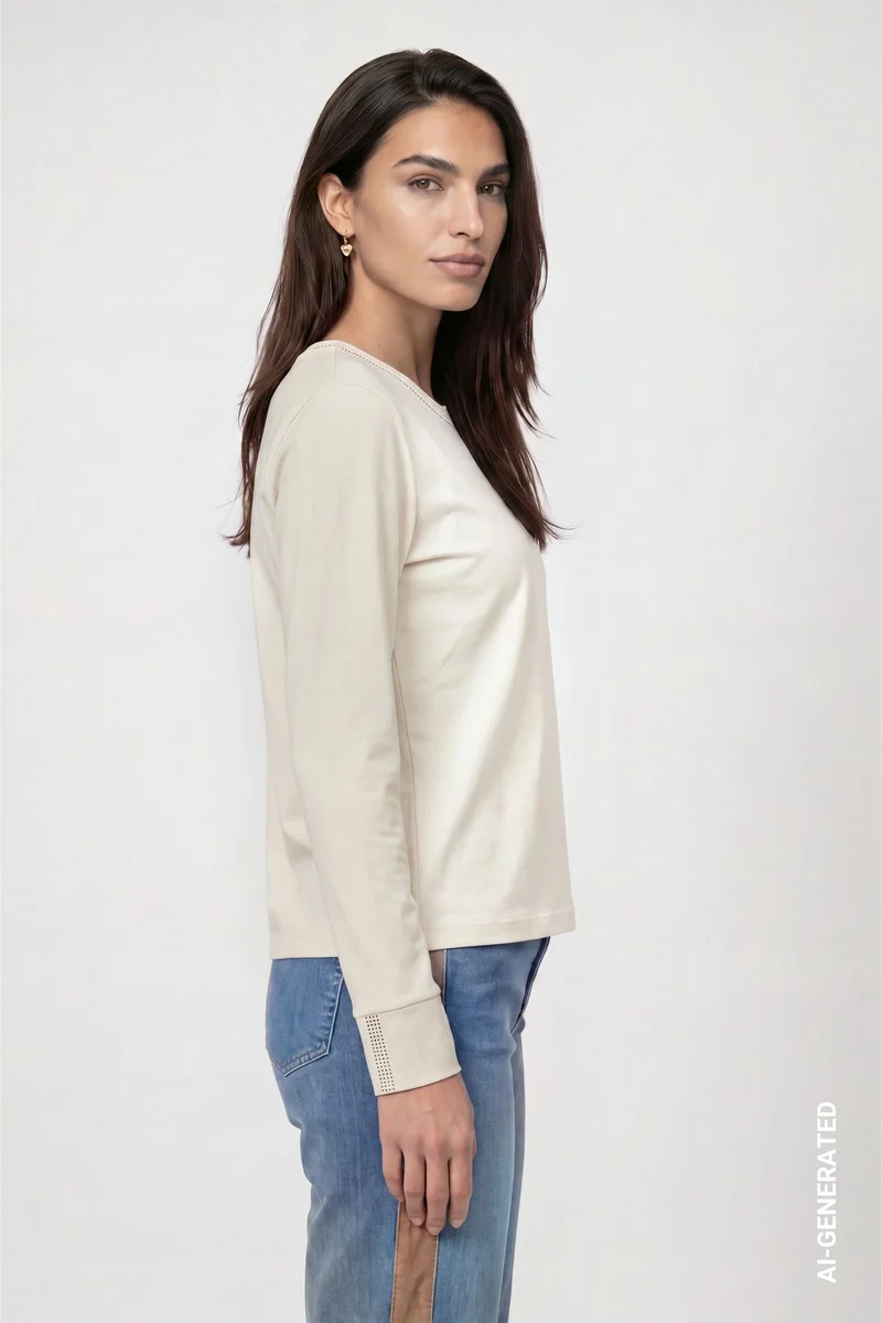 Langarmshirt mit Strassdetails