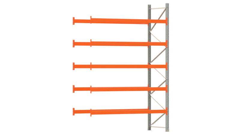 Palettenregal Anbauregal ARTUS Hochregal Breite 2.700 mm Fachlast 2.000 kg (5 Ebenen)