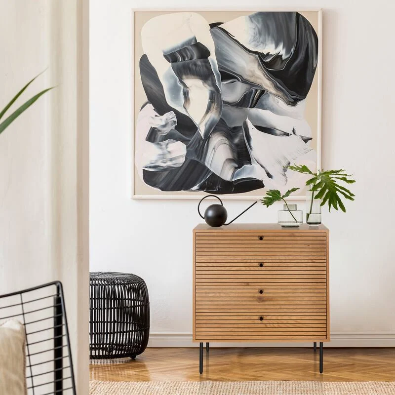 B-Ware hjh LIVING Kommode LINNO K Schubladenkommode Sideboard Aufbewahrung modern grau