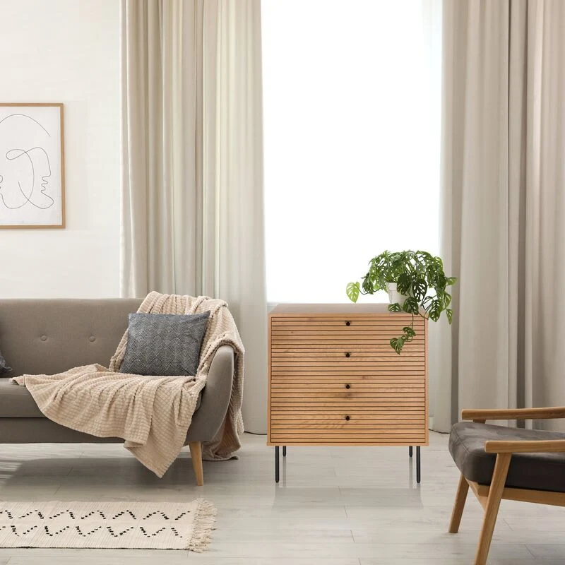 B-Ware hjh LIVING Kommode LINNO K Schubladenkommode Sideboard Aufbewahrung modern grau