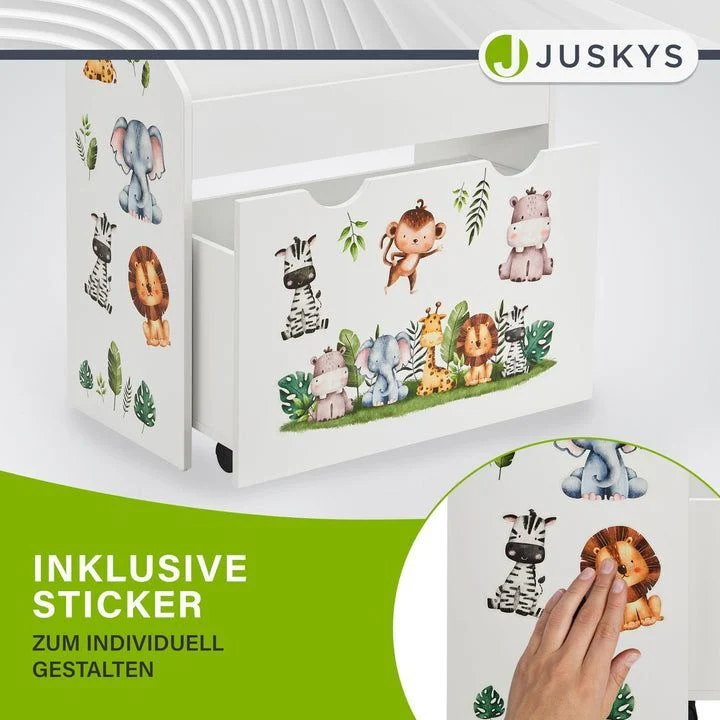 B-Ware Kinder Bücherregal mit 3 Fächern und herausziehbarer Spielzeugkiste für Ordnung