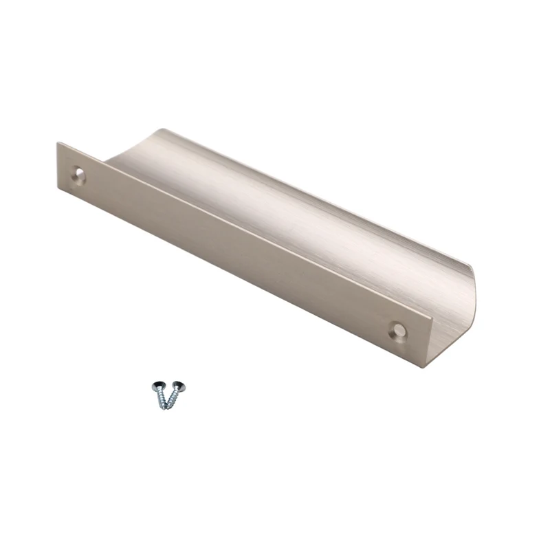 Griffleiste Kantengriff Rund 128mm (148mm Gesamtlänge) - Gebürsteter Edelstahl