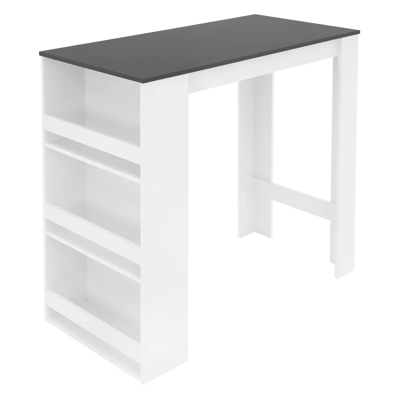 ML-Design | Bartisch mit 3-stufigem Regal 117x106x57 cm aus Holz viel Stauraum, Modern, Stehtisch mit 3 Ablagefläche