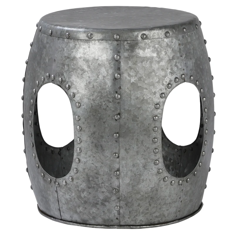 WOMO-Design | Beistelltisch handgefertigt Ø 38x43 cm aus Metall, Industrie-Design, Couchtisch