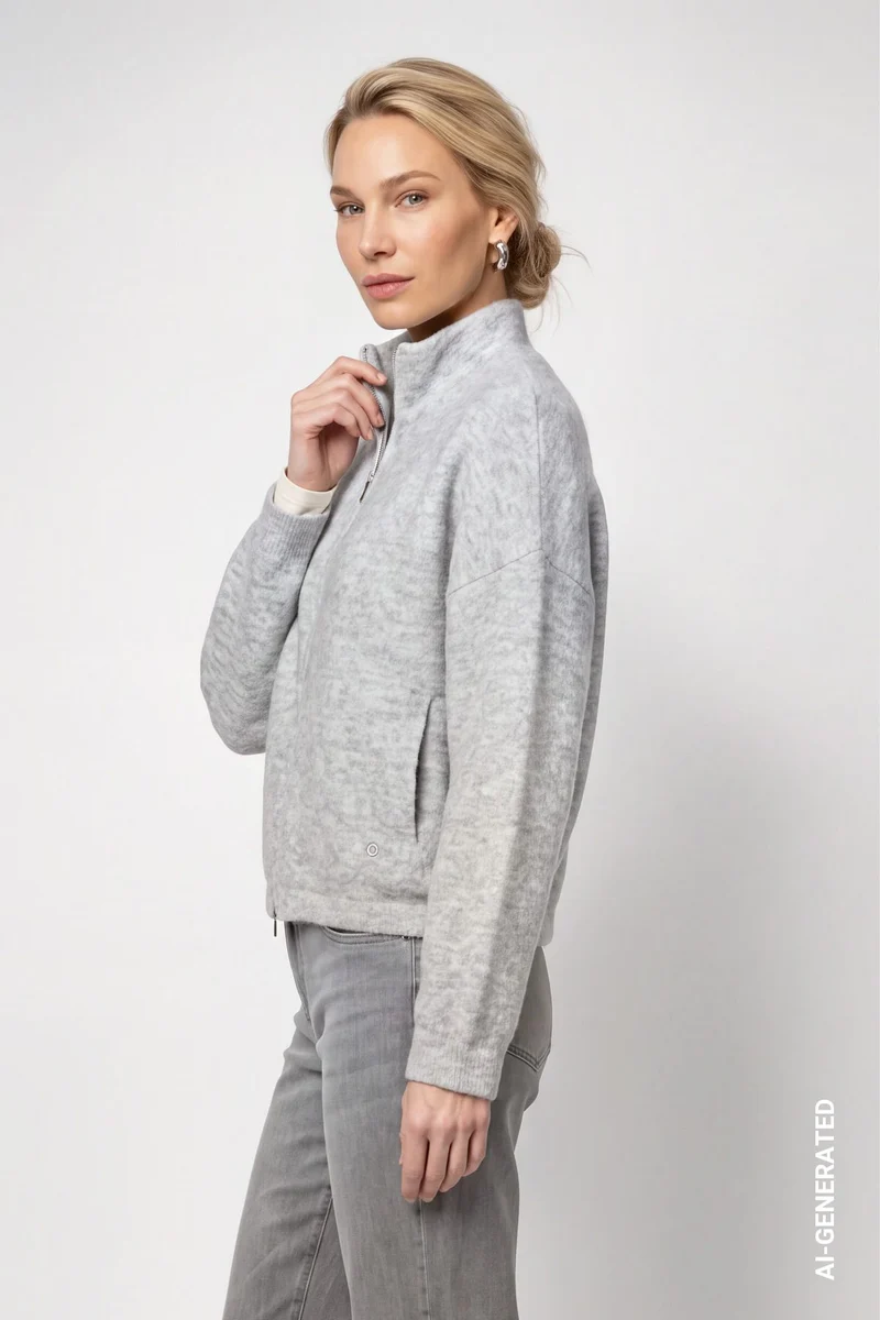 Strickjacke mit Reißverschluss
