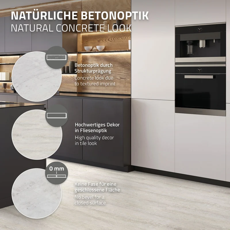 ML-DESIGN | Bodenbelag Vinylboden selbstklebend 61 x 30,5 cm x 2 mm 3,34-16,7m² PVC Grau Betonoptik Klebevinyl Klebefliesen Bodenfliesen