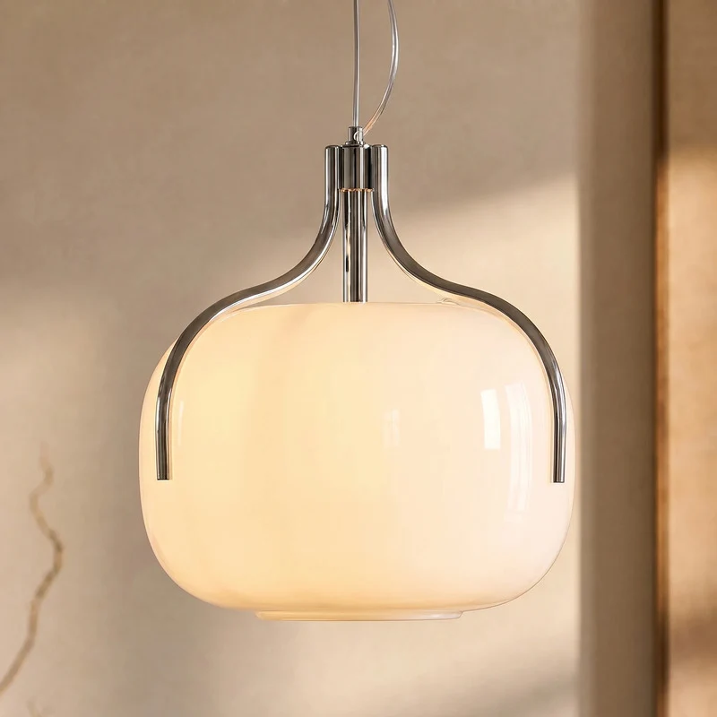 B-Ware Lucande Hängeleuchte Christo LED Pendelleuchte dimmbar chrom/weiß Ø42cm 44,5cm