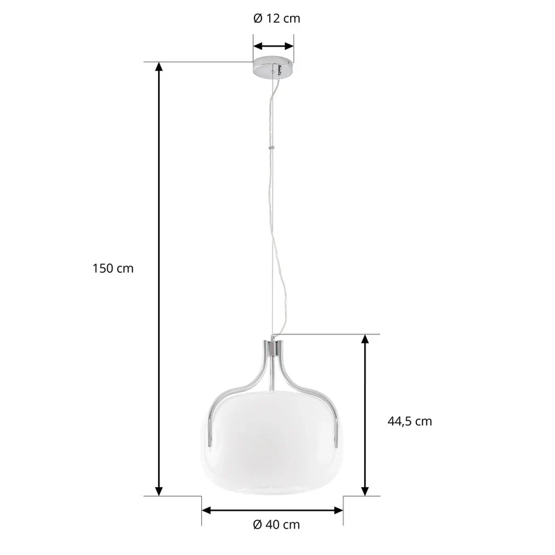 B-Ware Lucande Hängeleuchte Christo LED Pendelleuchte dimmbar chrom/weiß Ø42cm 44,5cm