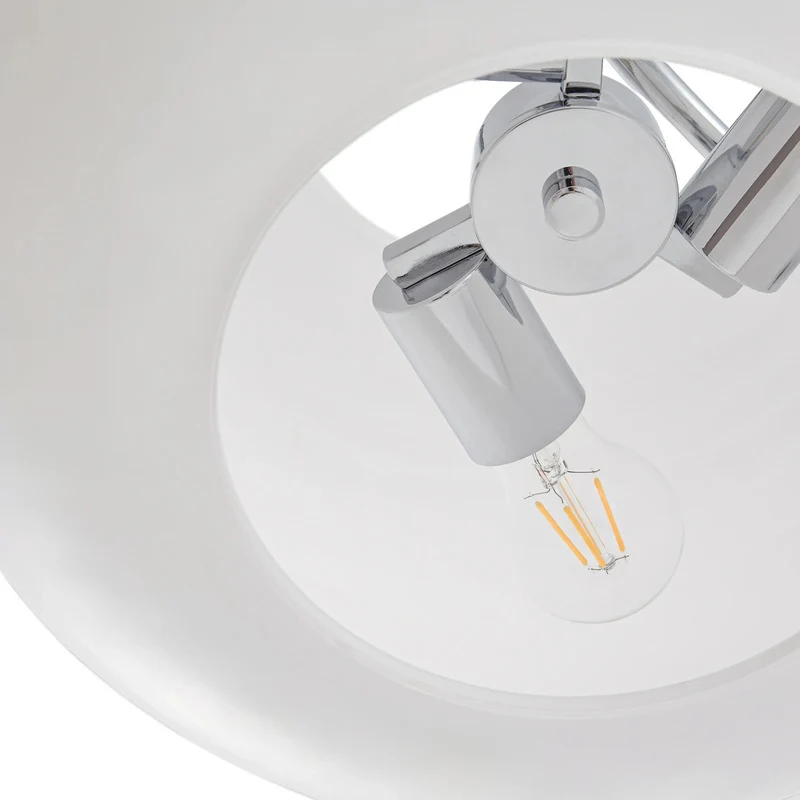 B-Ware Lucande Hängeleuchte Christo LED Pendelleuchte dimmbar chrom/weiß Ø42cm 44,5cm