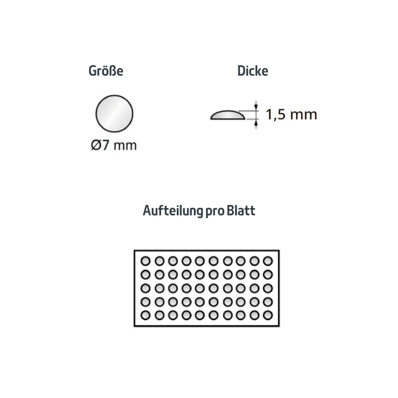 Selbstklebendes Silikon Elastikpuffer 7x1.5mm