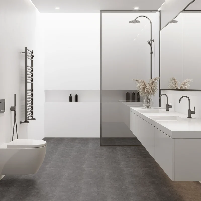 ML-DESIGN | Vinylboden Klick 40 Stück Klicksystem mit Belastungsklasse 34, 61 x 30,5 cm x 4,2 mm 7,44m² PVC Grau Zement Dunkel Bodenbelag Betonoptik