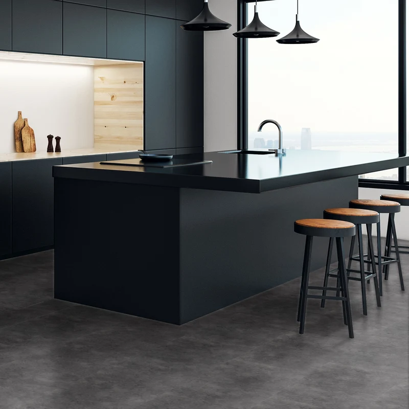 ML-DESIGN | Vinylboden Klick 30 Stück Klicksystem mit Belastungsklasse 34, 61 x 30,5 cm x 4,2 mm 5,58m² PVC Grau Zement Dunkel Bodenbelag Betonoptik