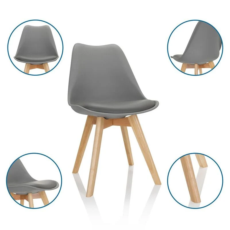 B-Ware hjh OFFICE Besucherstuhl Schalenstuhl SCANDI Esszimmerstuhl Kunststoff grau 16