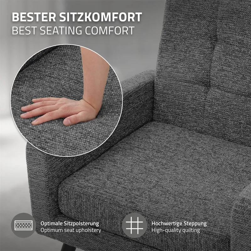 ML-DESIGN | Sessel mit Armlehnen 66,5x80x63,5 cm Stahlgestell/Webstruktur Relaxsessel Lesesessel Ohrensessel Fernsehsessel für Wohnzimmer