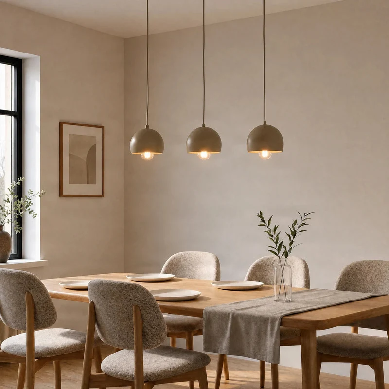 B-Ware Hängelampe Sool LED Pendelleuchte dimmbar beige matt 3-flammig Metall E27 65cm