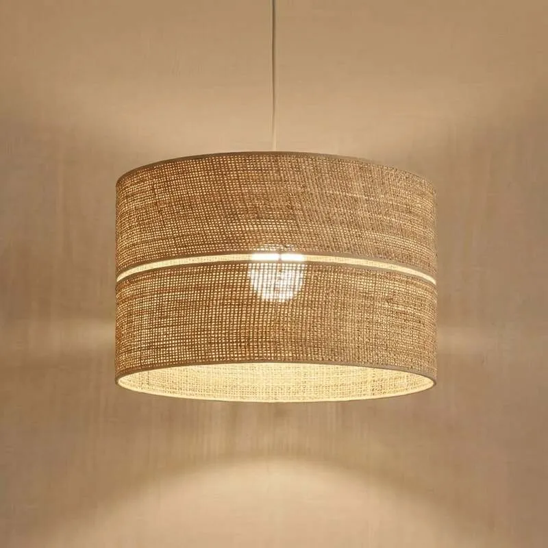 B-Ware TK Lighting Hängeleuchte Calma 1-flammig LED Pendelleuchte dimmbar Bast Leuchte