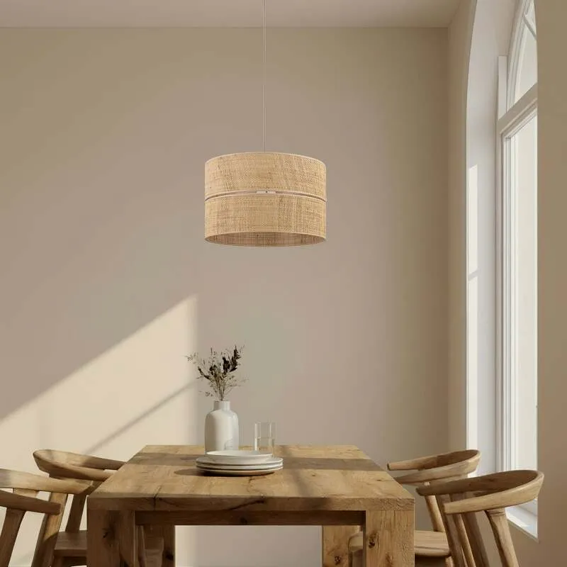 B-Ware TK Lighting Hängeleuchte Calma 1-flammig LED Pendelleuchte dimmbar Bast Leuchte
