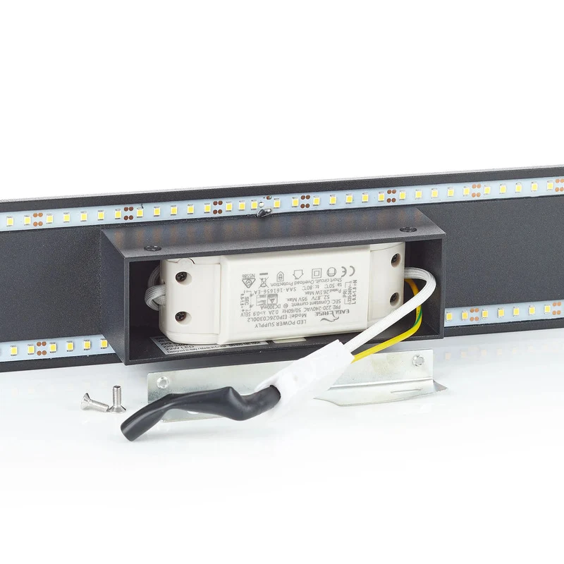 B-Ware Ideal Lux Wandleuchte Zig Zag LED Lampe Aluminium schwarz 53cm warmweiß 2100lm