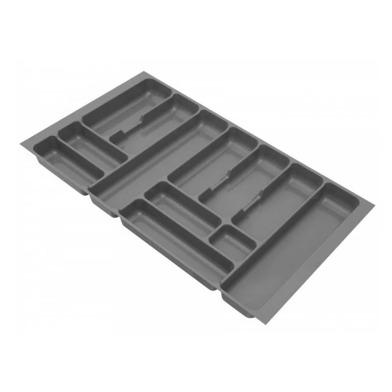Besteckeinsatz für Schublade, Korpusbreite: 800mm, Tiefe: 430mm - Metallic