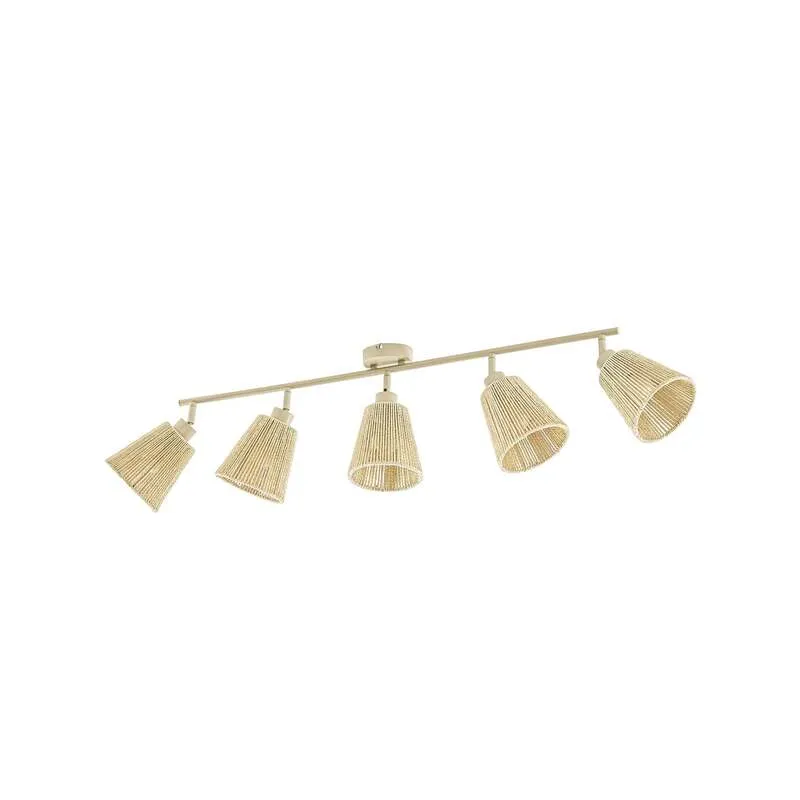 B-Ware Lindby Deckenstrahler Anuva LED Strahler 5-flammig dimmbar beige 86x13cm