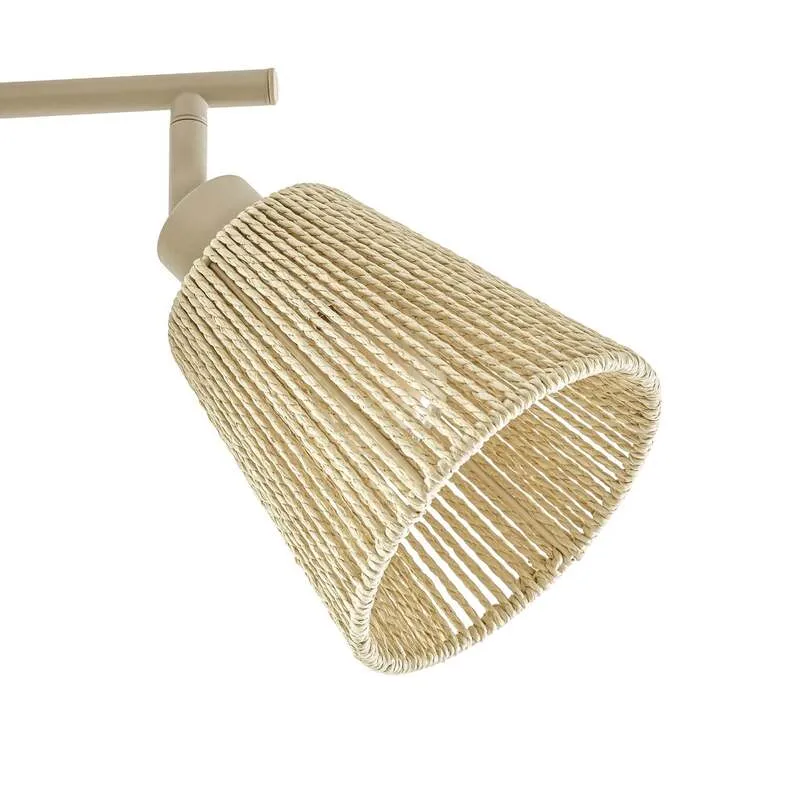 B-Ware Lindby Deckenstrahler Anuva LED Strahler 5-flammig dimmbar beige 86x13cm