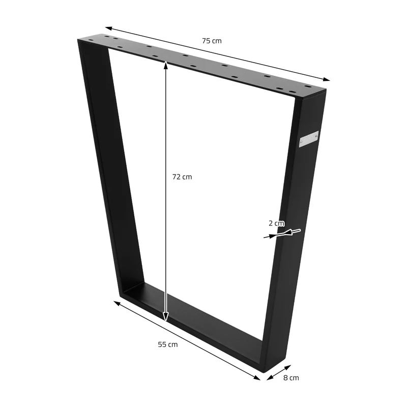B-Ware Tischbeine Tischgestell 2er Set V-Design 75 x 72 cm Schwarz matt aus Stahl ML-Design