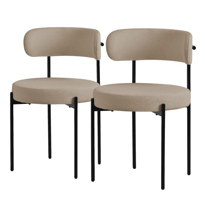 ML-Design | Esszimmerstühle Set mit Rückenlehne 53x50x78 cm aus Teddystoff, Küchenstuhl Polsterstühle Loungesessel
