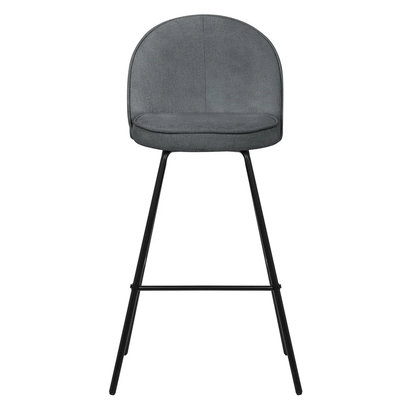 Barhocker 4er Set Anthrazit 52x102x50 cm mit Rückenlehne und Fußstütze bis 120 kg ML-Design