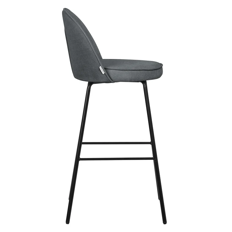 Barhocker 4er Set Anthrazit 52x102x50 cm mit Rückenlehne und Fußstütze bis 120 kg ML-Design