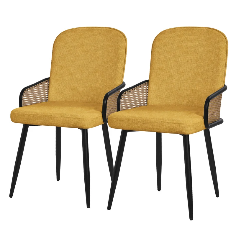ML-Design | Esszimmerstuhl Set mit Metallbeinen Rücken- & Armlehne 51x91x61 cm, bis 120 kg, Küchenstuhl Wohnzimmerstuhl Polsterstuhl