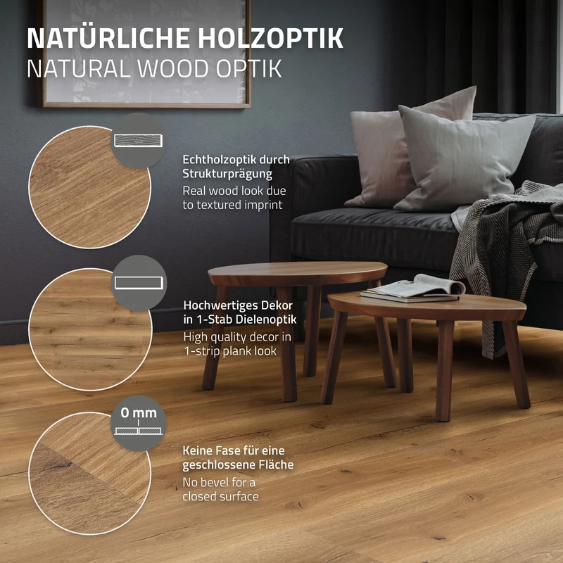 ML-DESIGN | Vinylboden Klick 35 Stück Klicksystem mit Belastungsklasse 34, 122 x 18 cm x 4,2 mm 7,7m² PVC Eiche Rustikal Holzoptik Bodenbelag