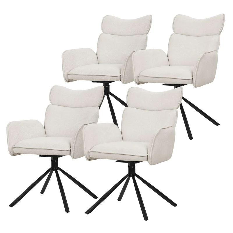 ML-Design | Esszimmerstuhl Set mit Metallbeinen Rücken- & Armlehne 63x68x89 cm, bis 120 kg, Küchenstuhl Wohnzimmerstuhl Polsterstuhl
