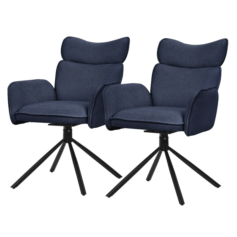 ML-Design | Esszimmerstuhl Set mit Metallbeinen Rücken- & Armlehne 63x68x89 cm, bis 120 kg, Küchenstuhl Wohnzimmerstuhl Polsterstuhl