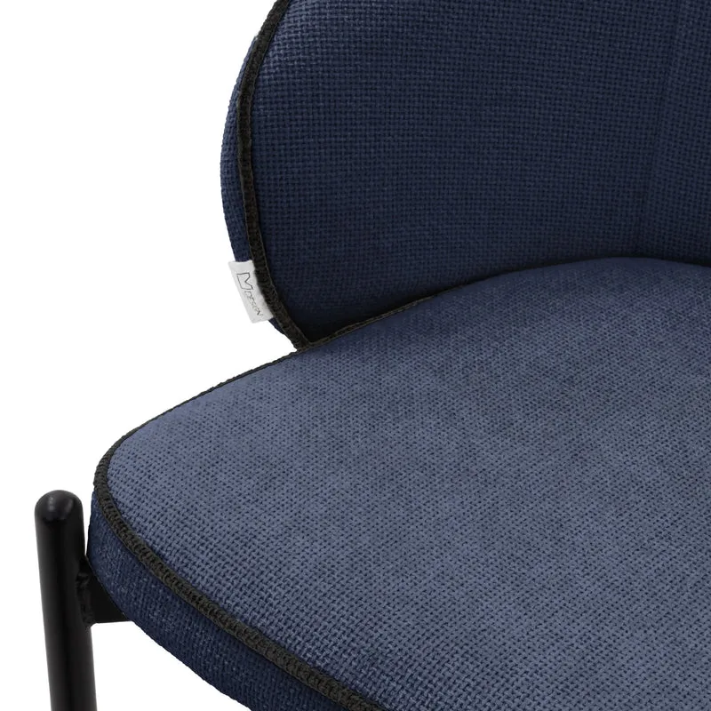 Barhocker 2er Set Dunkelblau 50x101x54 cm mit Rückenlehne und Fußstütze bis 120 kg ML-Design