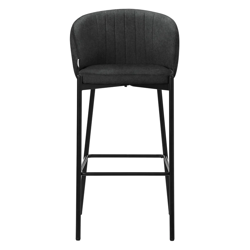 Barhocker 2er Set Anthrazit 50x101x54 cm mit Rückenlehne und Fußstütze bis 120 kg ML-Design