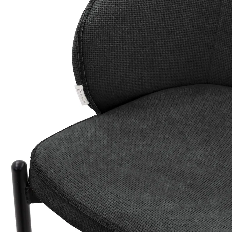 Barhocker 2er Set Anthrazit 50x101x54 cm mit Rückenlehne und Fußstütze bis 120 kg ML-Design