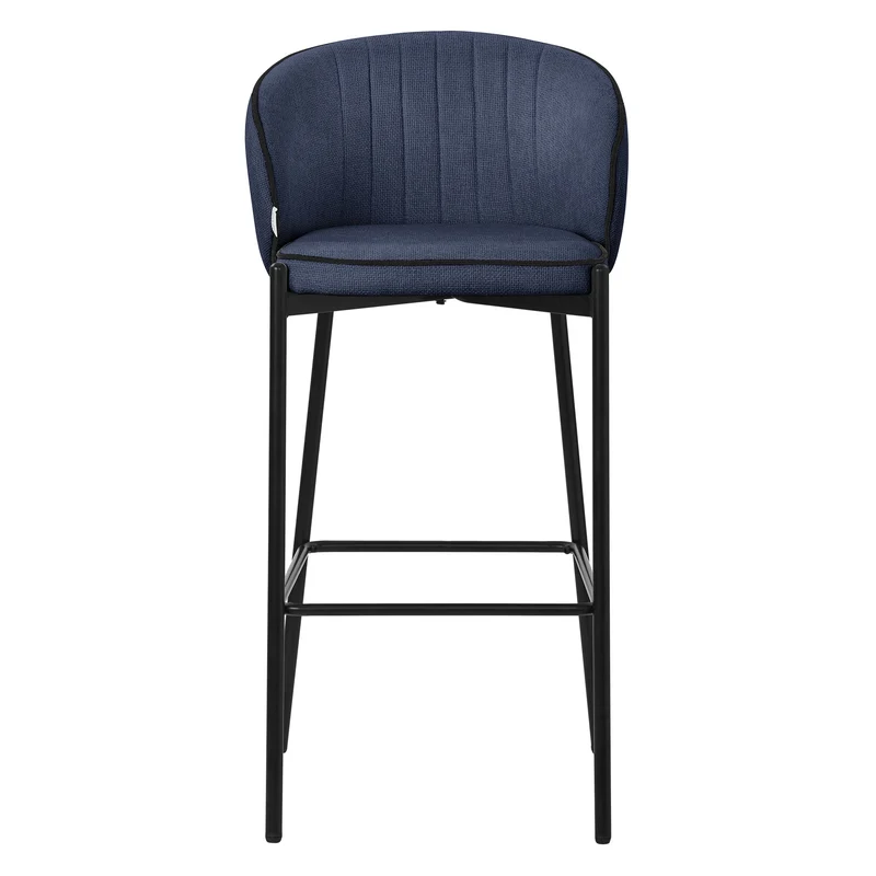 Barhocker 4er Set Dunkelblau 50x101x54 cm mit Rückenlehne und Fußstütze bis 120 kg ML-Design